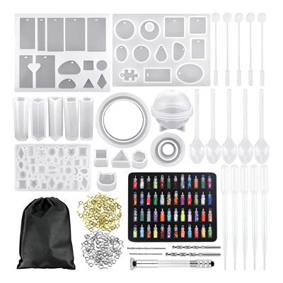 Kit De Moldes De Silicona Para Resina Para Joyas 184 Pzs