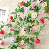10pcs Guía De Enredadera Rosa Artificial, Flor Decorativa