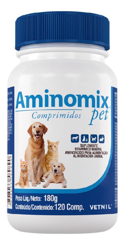 Suplemento Aminomix Pet Com 120 Comprimidos
