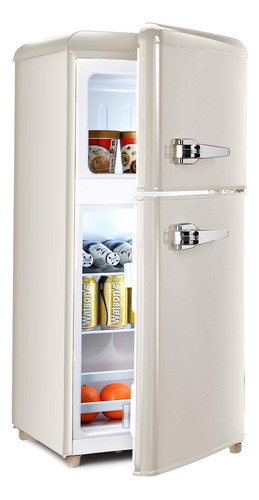 Tymyp Mini Refrigerador Con Congelador, Refrigerador Retro D