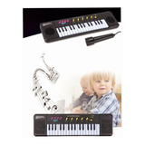 Teclado Piano Musical Niños Con Micrófono Juguete Pilas