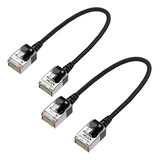 Juxinice Paquete De 2 Cables Ethernet Cat6a Delgados Y Corto