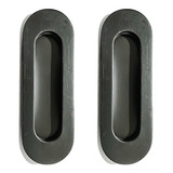 Cubeta Rectangular Oval Embutir Puerta Corrediza Negro X2