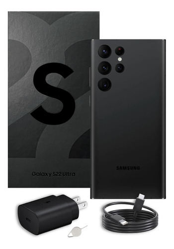 Samsung Galaxy S22 Ultra 128 Gb Negro Con Caja Original + Protector