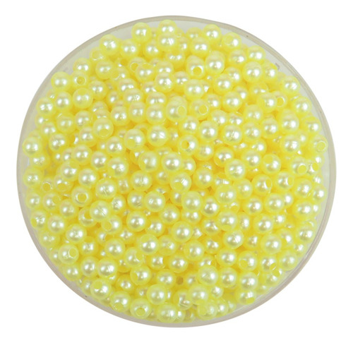 Perla Plastica 4mm Cuenta Para Coser Denario Deco 720u X25gr