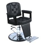 Cadeira De Barbeiro Reclinável Fortebello Black, Barbearia