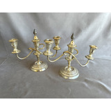 Pendant De Candelabros Reproducción Sheffield De Tres Velas