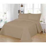 Cubrecama La Bastilla King Size Beige Con Fundas