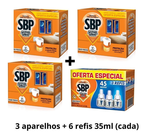 Kit Verão No Campo Inseticida Repelente Eletric 3ap +6refil 