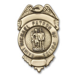 Clip De Visera De Latón Antiguo | St. Michael/police