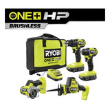 Combo Ryobi 4 Herramientas Brushless, 2 Pilas,cargador+bolsa