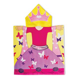Toalha Poncho Infantil Com Capuz Princesa