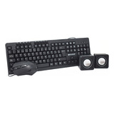 Kit Completo Teclado, Mouse Y Bocinas Naceb Technology Na-228 Diseño Ergonómico (bocinas 2 Altavoces De 60 Pmpo) (teclado 114 Teclas De Membrana) (mouse Resolución De 1000 Dpi)