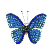 Broche Prendedor Mariposa Azul Brillante Para Ropa O Dije