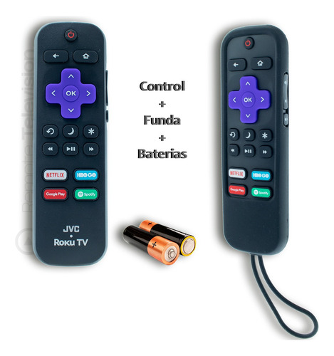Control Remoto Jvc Roku Tv Original + Funda + Pila 