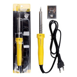 Ferro De Soldar Profissional Amarelo 40 Watts 220v + Suporte