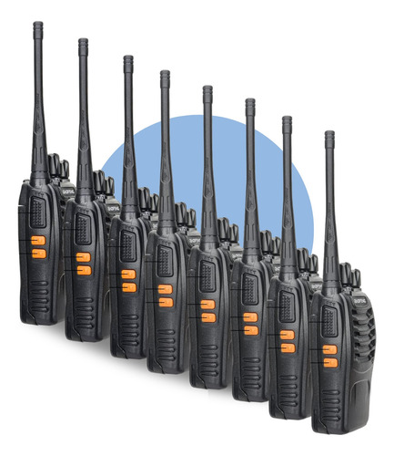 Kit 8 Radios Walktalk Comunicador 16 Ch 12 Km Baofeng 777s 