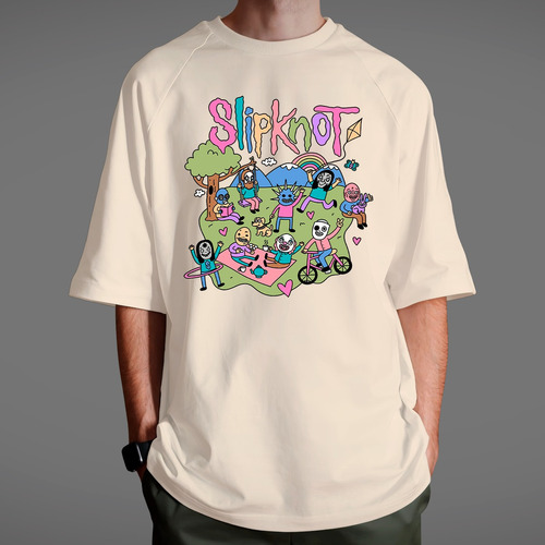 Camiseta Oversized Slipknot Sean Solomon Cute Rock N Roll