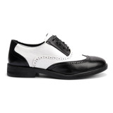 Zapatos Negros Blancos Zapatos De Charol Hombre Vestir Casua