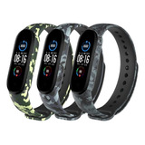 Kit 3 Pulseiras Camuflada Esporte Compatível C/mi Band 5 6 7