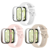 3 Correas Silicona + 3 Pc Funda Mica Para Huawei Watch Fit 3