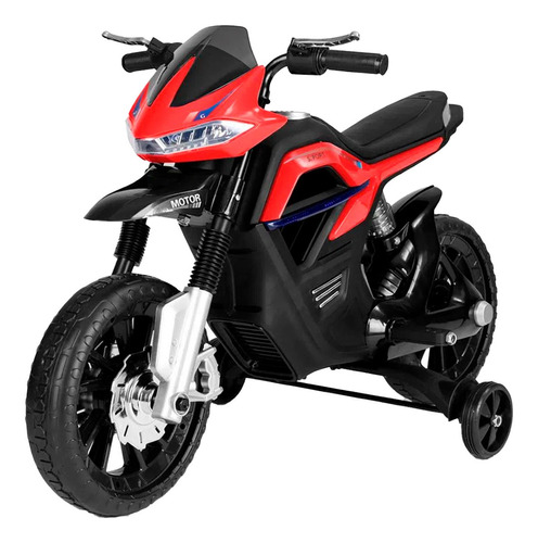 Moto Elétrica Motorizada Esportiva Vermelha Luz E Música