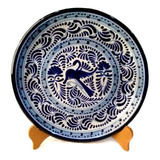 Platón De Talavera Poblana Barroca Redondo 40 Cm Garza #2