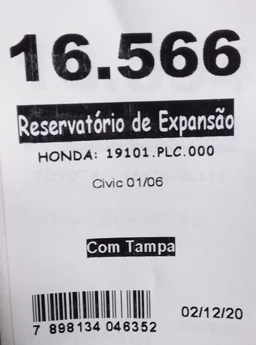 Deposito Agua Radiador Honda Civic 01-06 Florio 85-16566 Foto 2