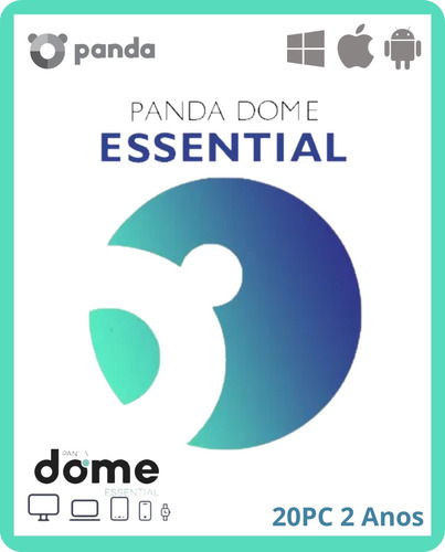 Antivírus Panda Dome Essential - 2 Anos 20 Dispositivos