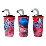 10 Vasos Dulceros Lenticulares  Fiesta Ladybug