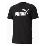Camiseta Puma Hombre Ess Logo Tee Negro Blanco