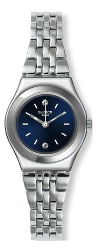 Reloj Swatch Mujer Classic Sloane Yss288g Color De La Malla Gris Color Del Bisel Gris Color Del Fondo Azul