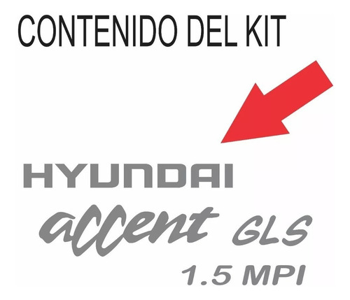 Kit Emblemas Maletas Trasero Hyundai Accent Foto 3