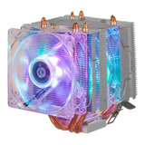 Cooler Fan Duplo Gamer 6 Leds Argb Pata Cpu Universal Para Processador Intele Amd - Dex - Dx-9206w