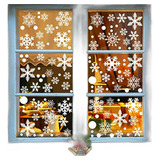 180pcs Navidad Blanco Copo De Nieve Ventana Se Adhiere Invie