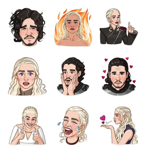 Planilla De Stickers Got Mod 2 Jon Y Daenerys 28cmaprox