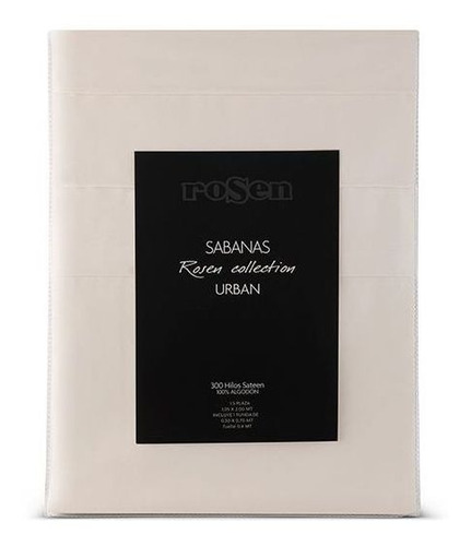 Sábana Urban Doblez 300 Hilos 1,5 Plazas Ivory - Rosen