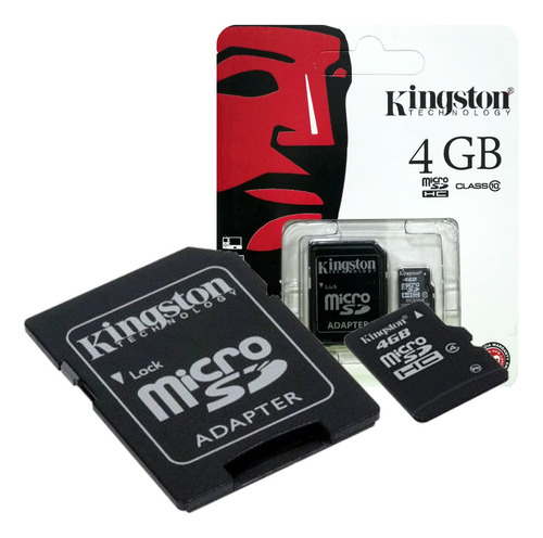 Memoria Micro Sd 4gb Clase 10 Kingston + Adaptador Sd