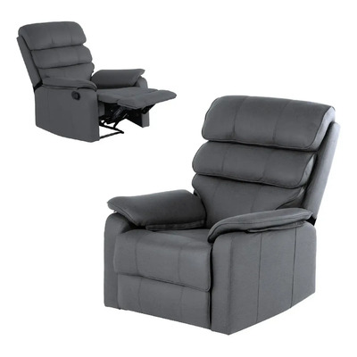 Sillón Individual Reclinable De Tela Sofá Reposet Manual Sillón Para Sala Moderno Beige Kingshouse Sofaluxe | Meses sin interés