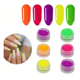 6 Pigmentos Em Pó Neon Para Maquiagem Artística E Unhas