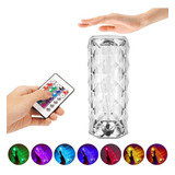 Lámpara Led  De Mesa Efecto Cristal 16 Colores Recargable 