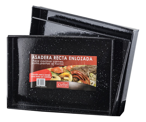 Set X 3 Asaderas Fuentes Enlozadas Para Horno Jovifel Color Negro