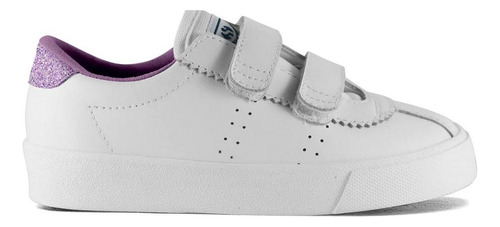 Zapatilla 2843 Kids Club Straps Glitter Hee White Superga