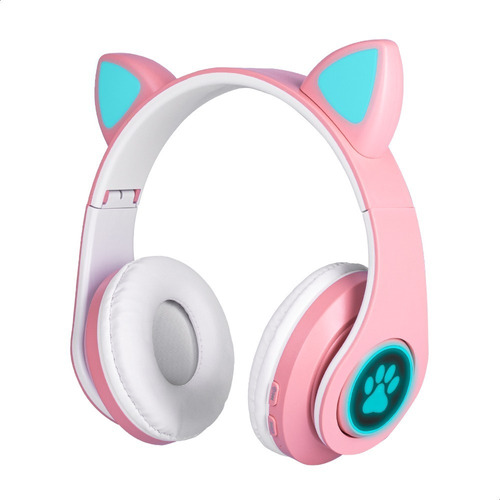Audífonos Bluetooth Orejas De Gato Luz Rgb Diseño Kawaii Ro