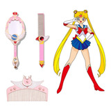 Juego De Maquillaje Sailor Moon De 3 Piezas, Espejos Y Peine