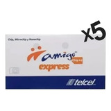 5x1 Tarjeta Sim Card 2g 3g 4g V6.4 Telcel Amigo Lada Gdl 33