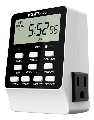 Reloj Digital Programable Nearpow 2 Salidas, 18 En...