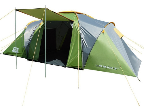 Carpa 6 Personas Waterdog Nature Pro Camping Estructural Color Verde/gris