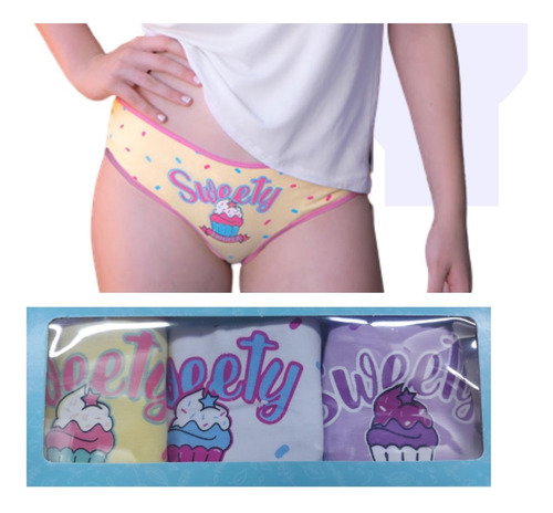 Pack X 3 Bombachas Culottes Nena Sweety -  Marey