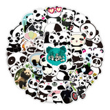 Pandas Kawaii 6 X 6 Cm 50 Calcomanias Stickers D Pvc Vs Agua